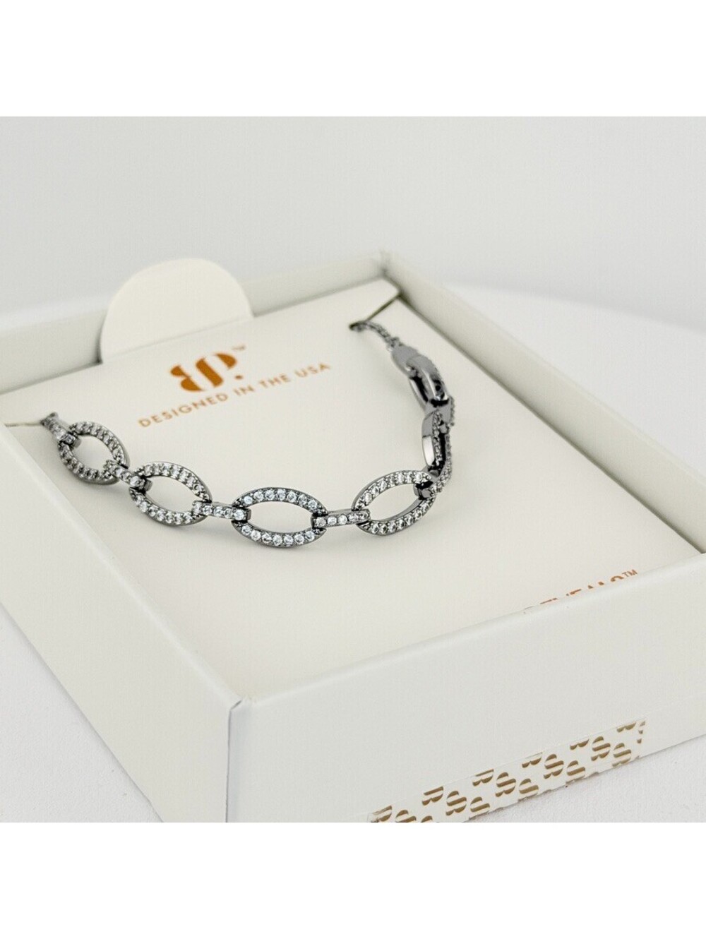 Bomb Party 2026 April Bracelet "The Evelina" Clear Cz on Hematite BR41641